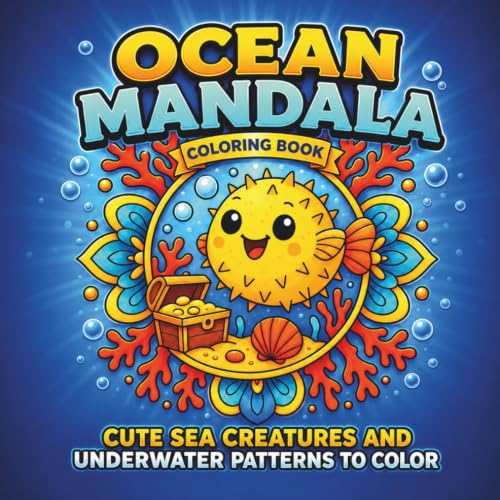 Ocean Mandala Volume 1 colouring book cover